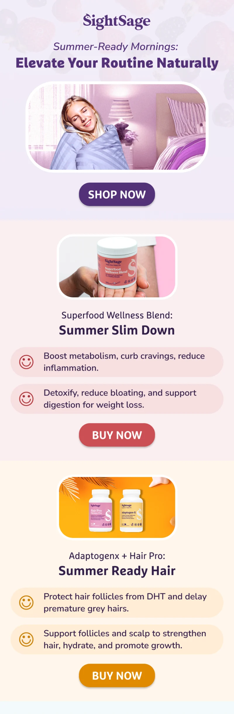Sightsage Summer ready mornings email, full length