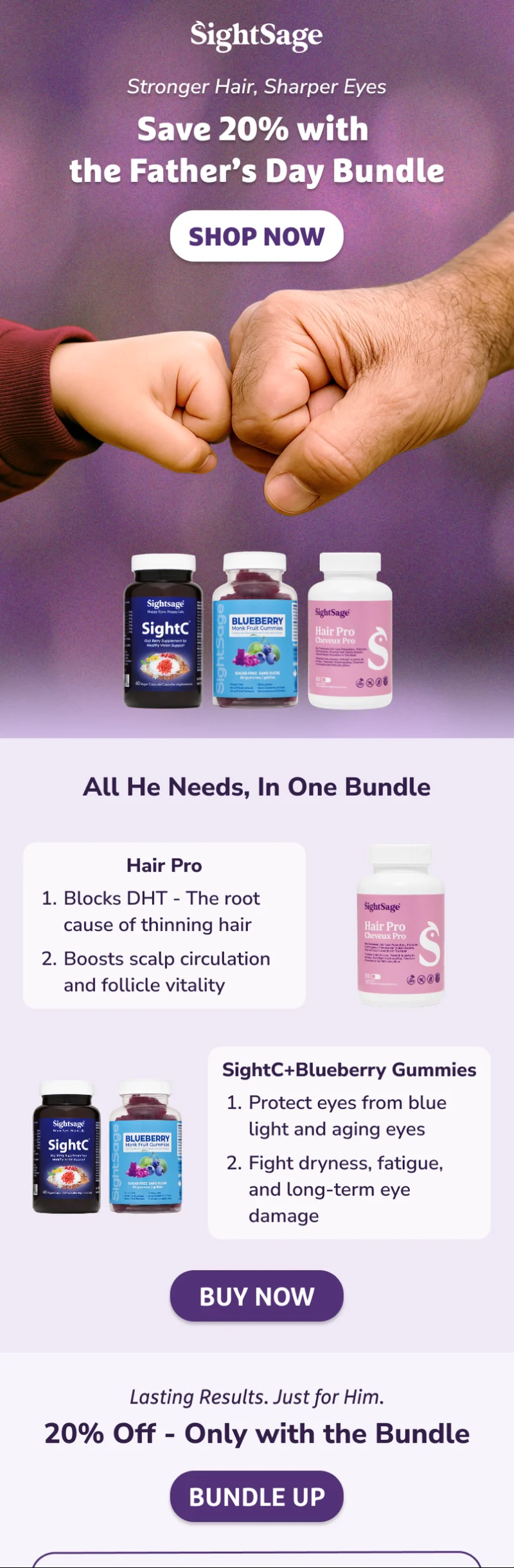 Sightsage Father’s Day bundle email, full length