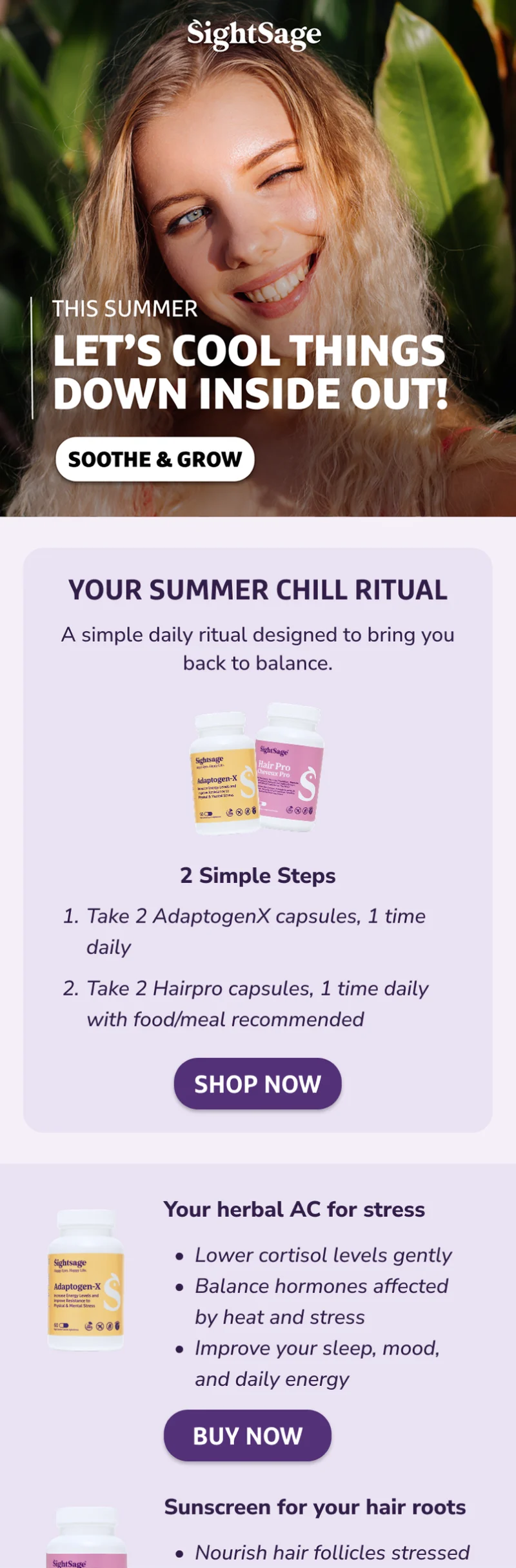 Sightsage Summer chill ritual email, full length