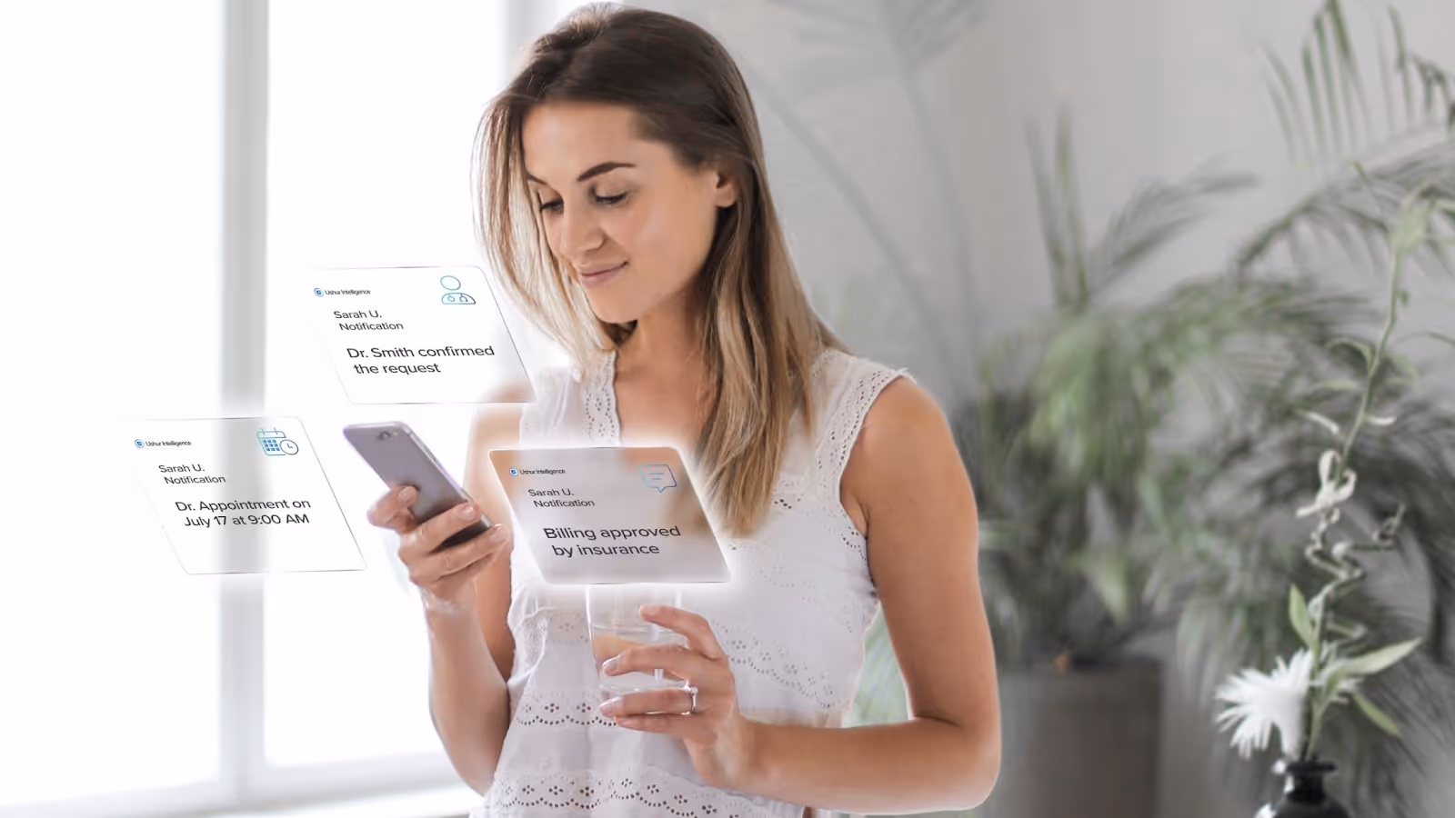 Person checking notifications on phone