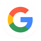 Google logo with multicolored G in blue, red, yellow, and green.