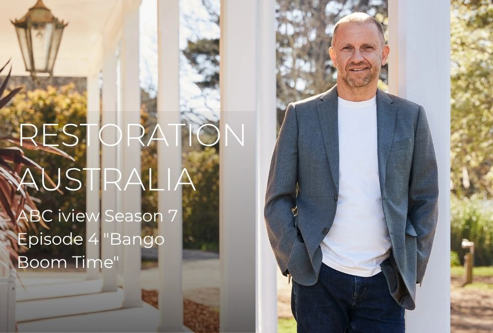 Restoration Australia ABCiview Series 7 Episode 4 Bango Boom Time about Interlocks heritage restoration project Highclere Farm in Yass NSW