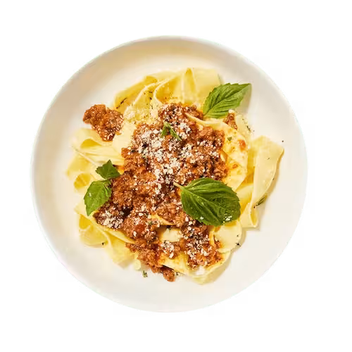 Pappardelle with Beef Ragù and Herb-Parmesan Cheese