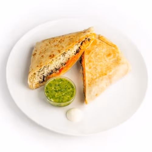 Mission-style chicken burrito included in a corporate dining lineup