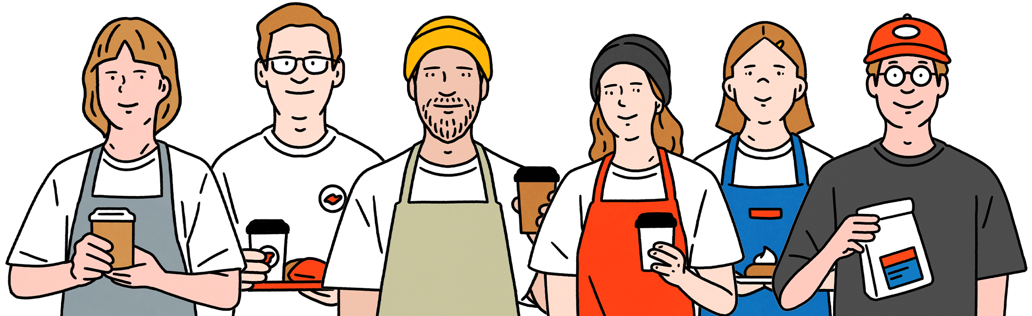 コーヒースタッフ達イラスト