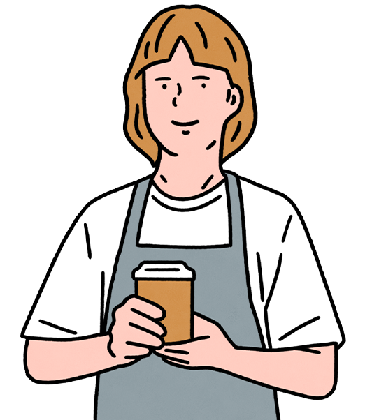 コーヒースタッフ女性イラスト