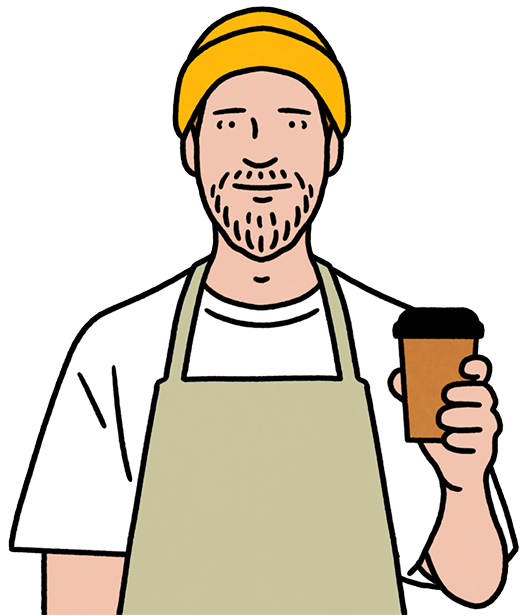 コーヒースタッフ男性イラスト