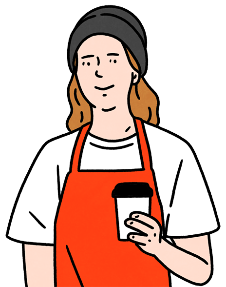 コーヒースタッフ女性イラスト