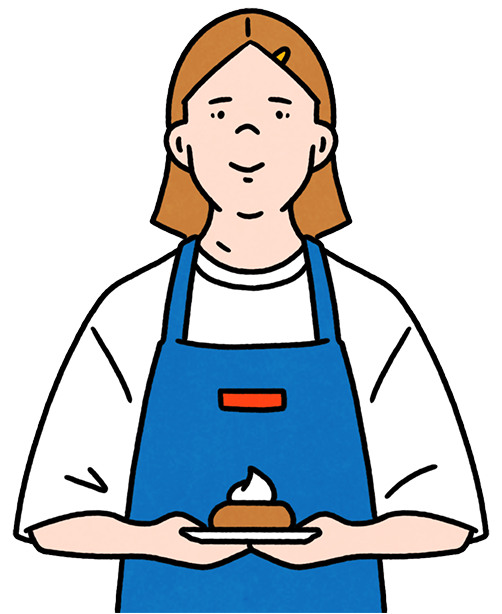 コーヒースタッフ女性イラスト