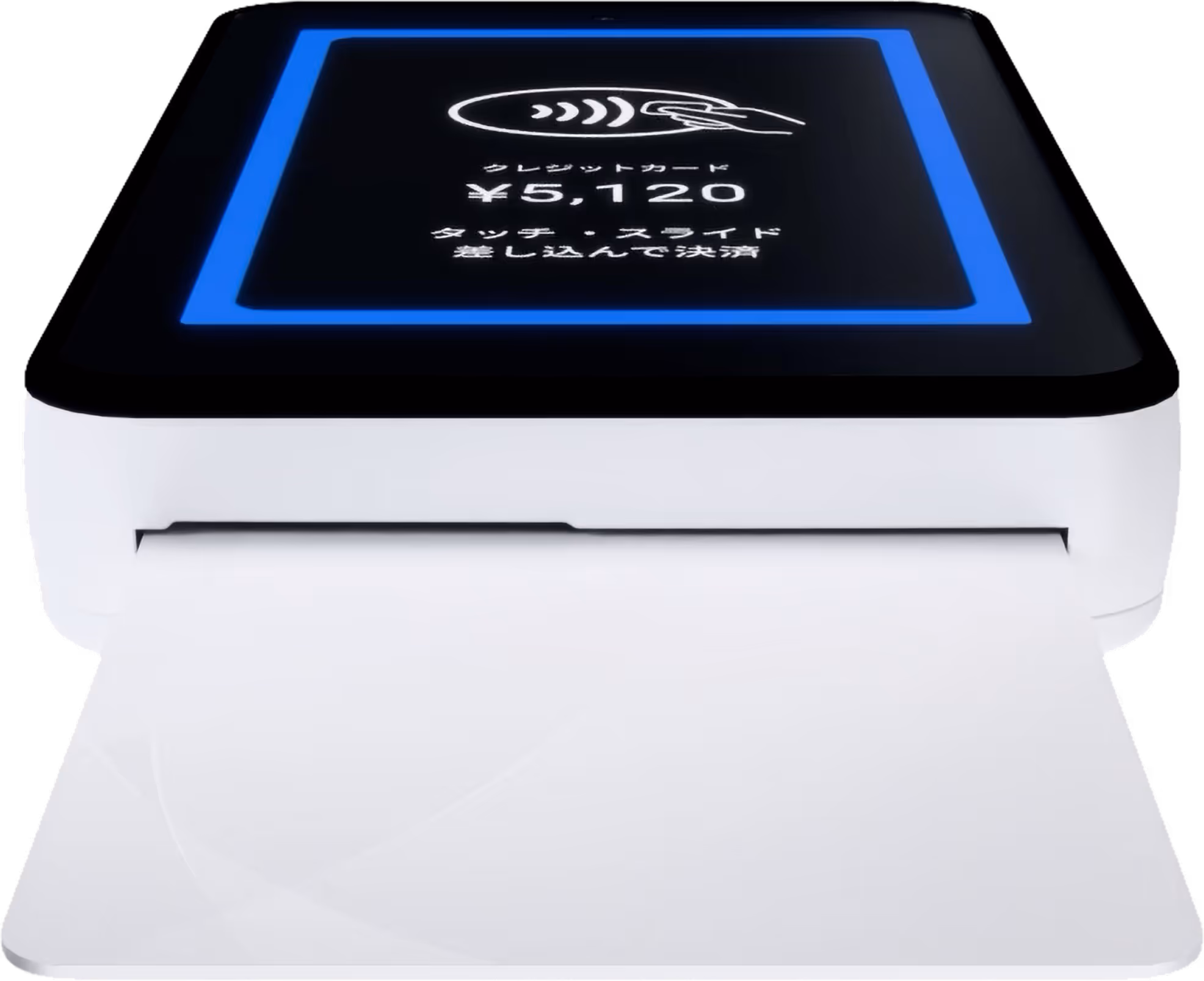 決済端末でクレジットカード決済している3Dイメージ