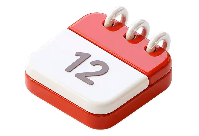 カレンダーの3Dイラスト