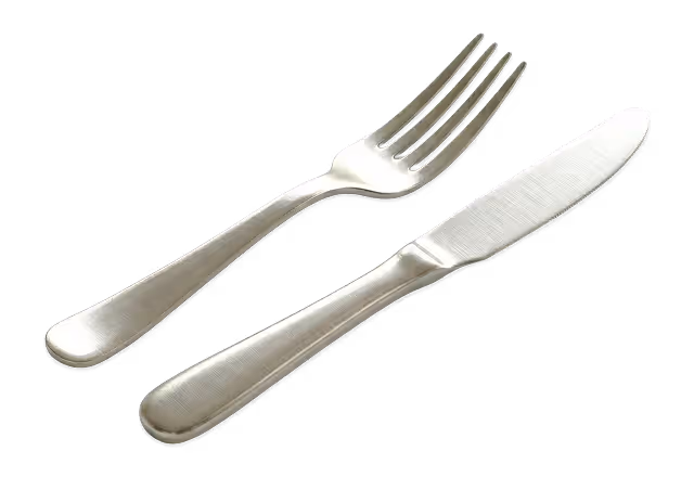 ナイフとフォーク（カトラリー）の3Dイラスト