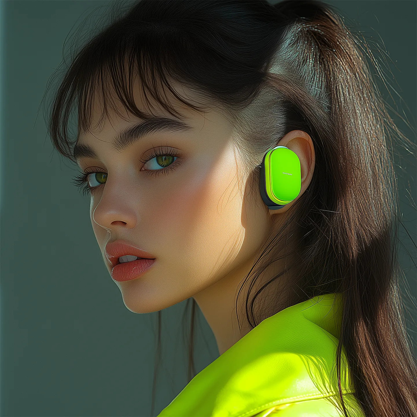 woman with earphones