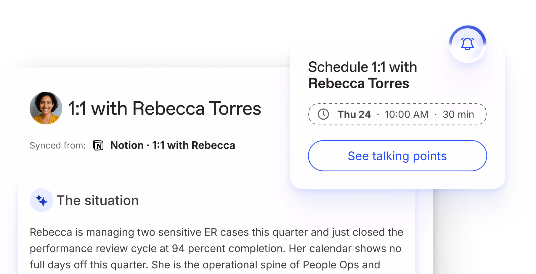 Scheduling a 1:1 meeting on Thursday 24 at 10:00 AM for 30 minutes.