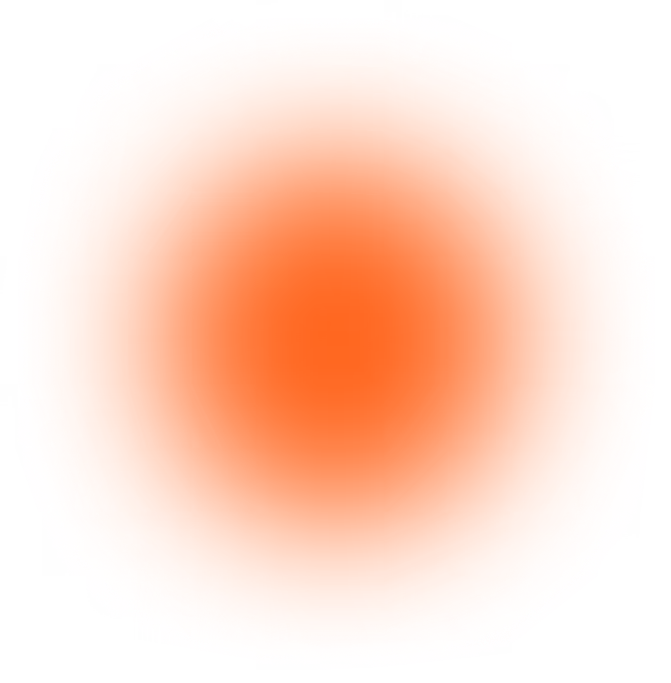 Forme circulaire orange floue aux bords doux sur fond noir.