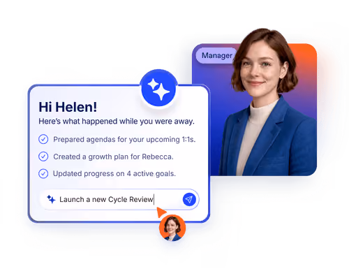Daily update greeting Helen with completed task list and retention risk alert about Mark's salary.