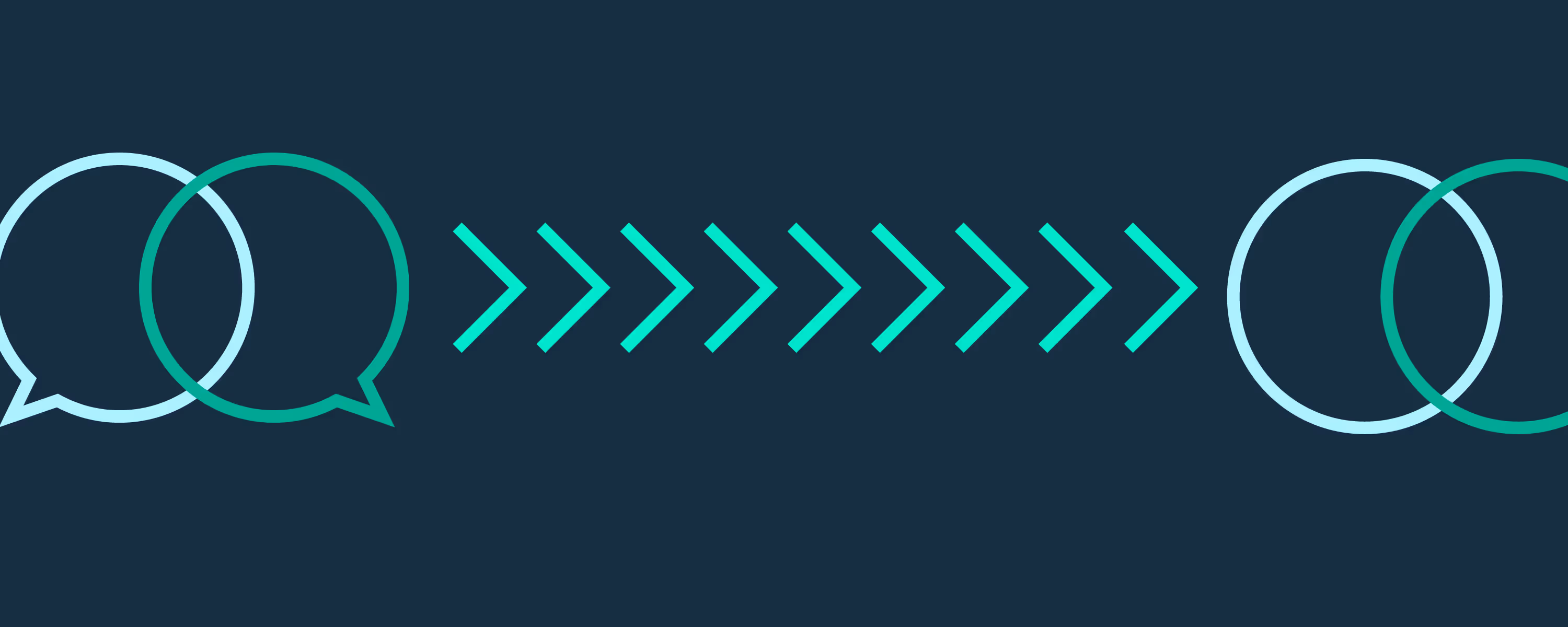 Banner image with graphical design representing turning conversations into clients using brand colours and style