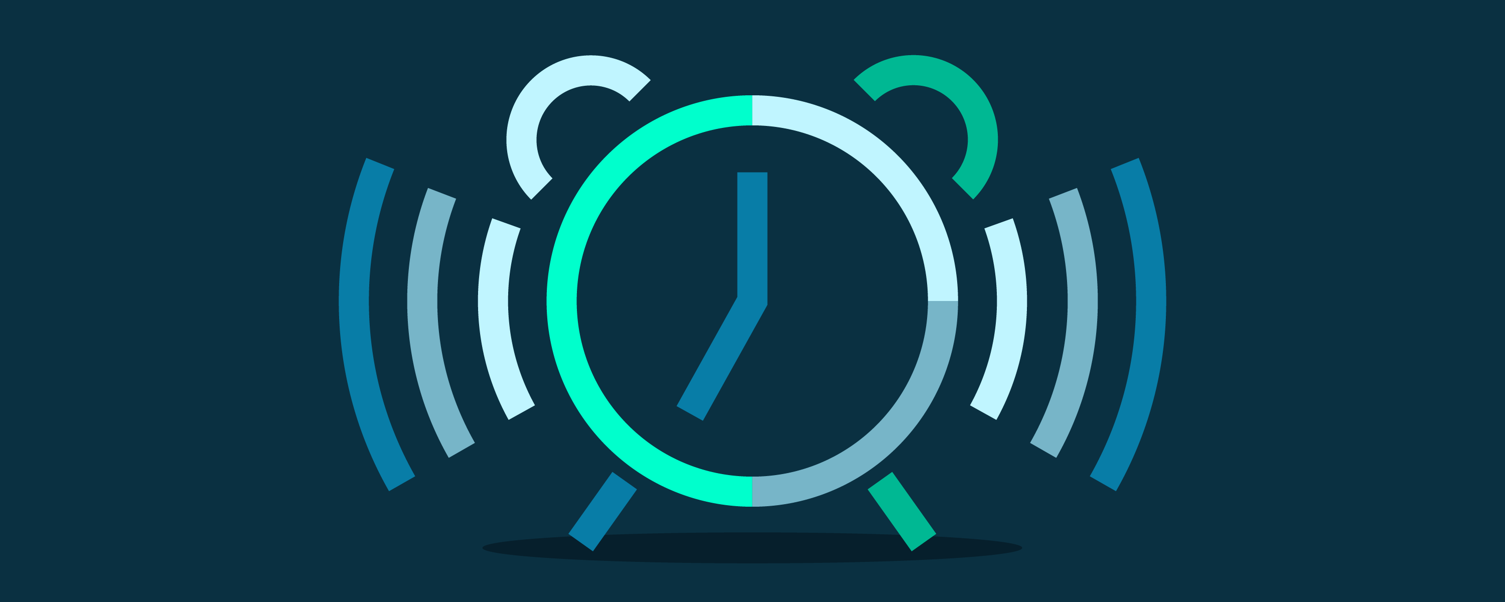 Ringing alarm clock graphic to represent the timing of early planning