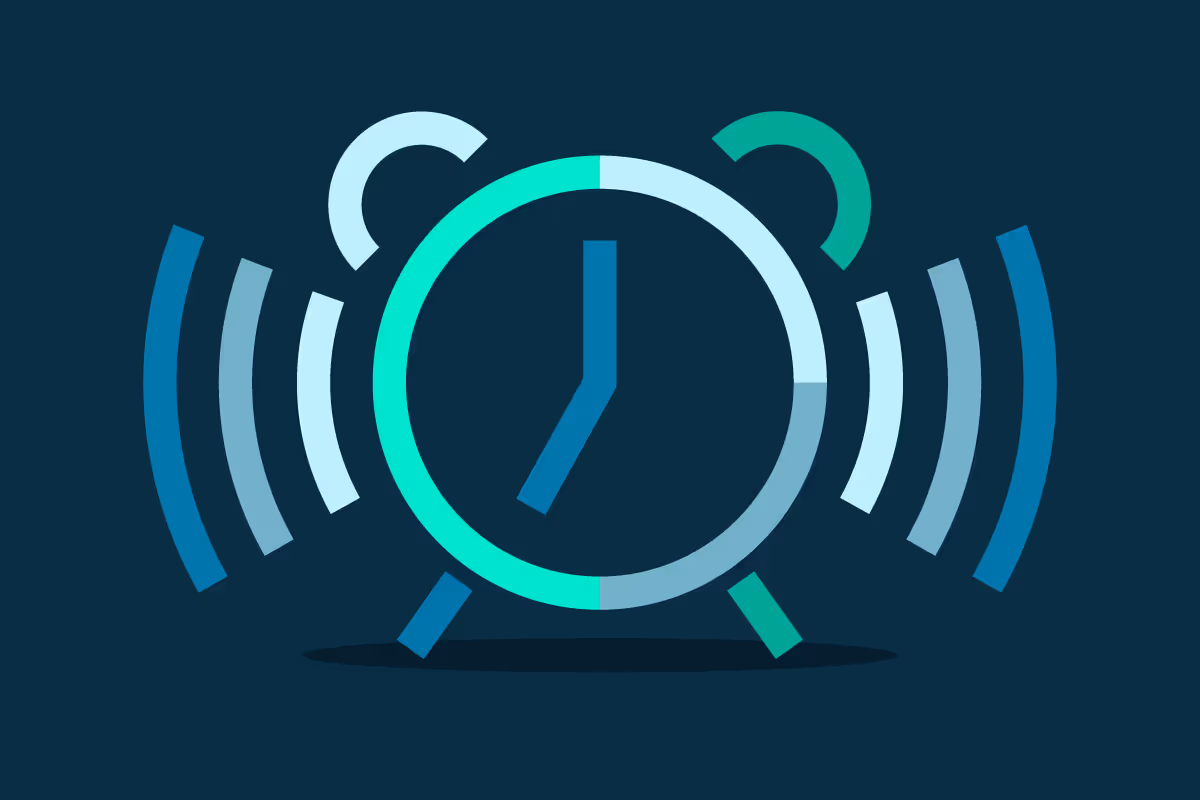 Ringing alarm clock graphic to represent the timing of early planning