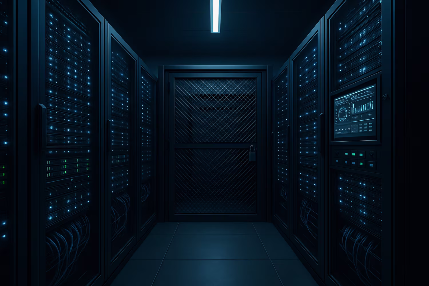 Organized secure server room with DNS filtering