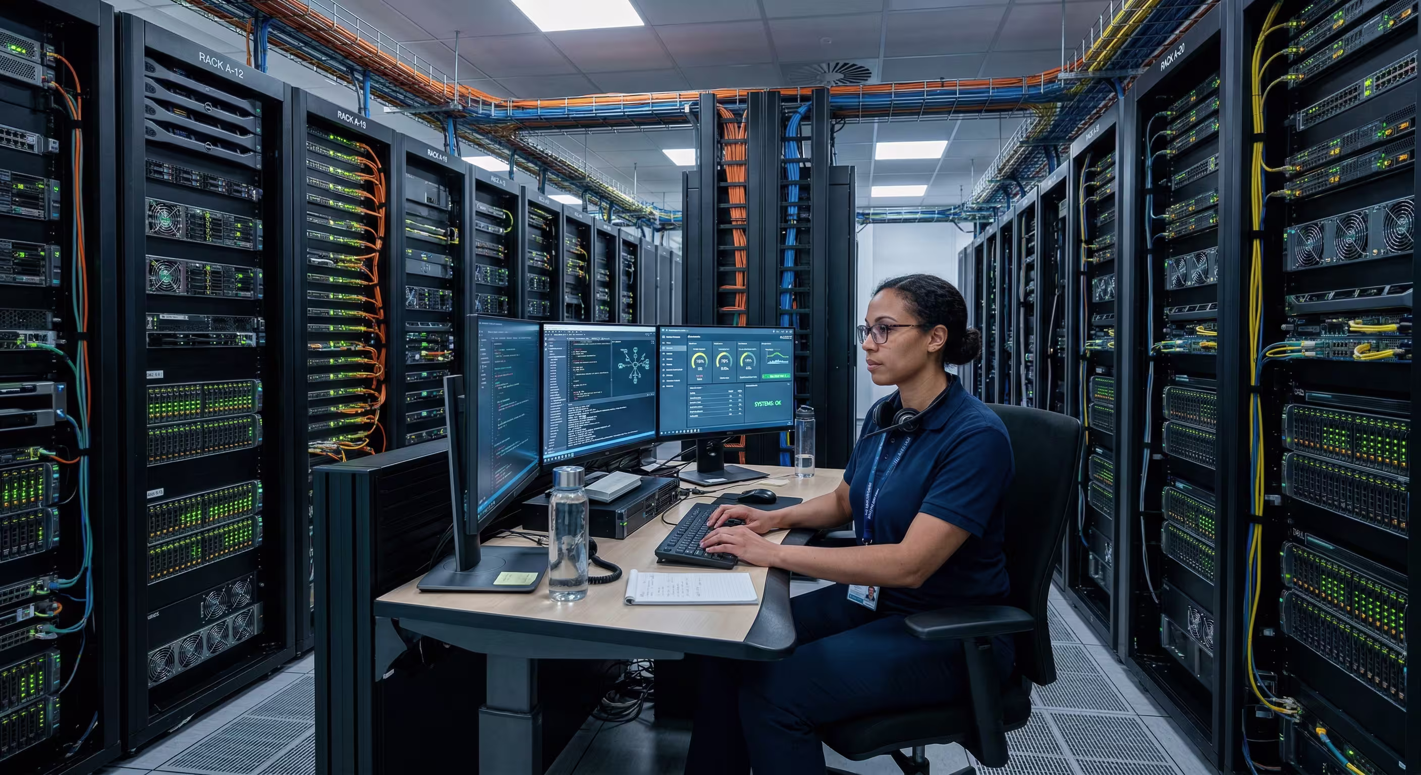 IT Professional Monitoring Server Room