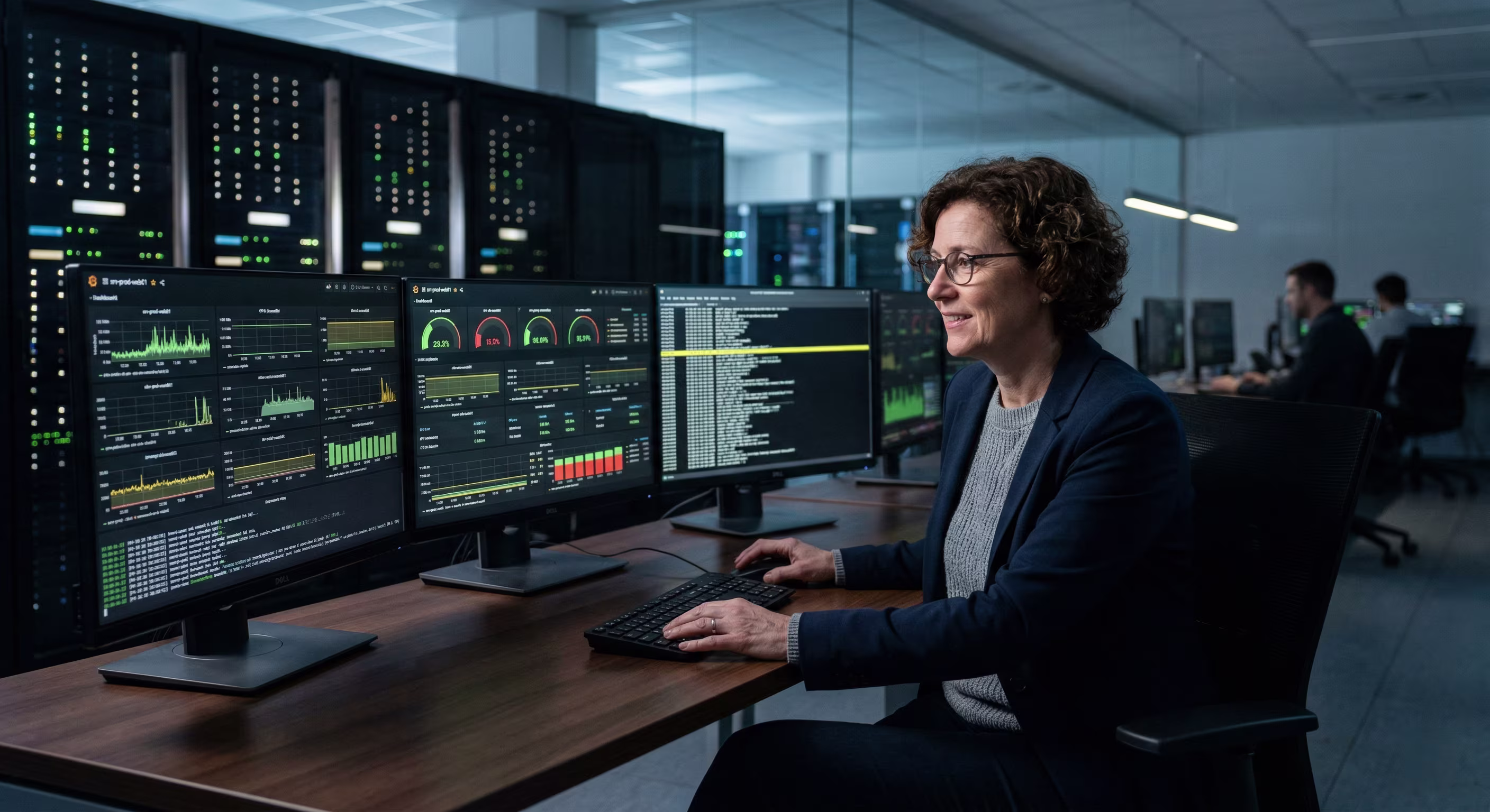 IT professional monitoring server metrics efficiently