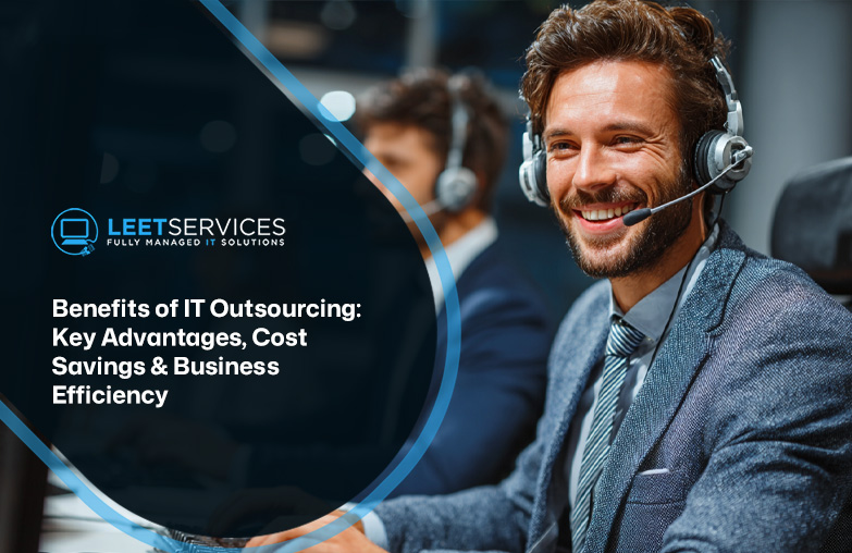 IT support technician smiling while handling managed IT services calls at a professional help desk
