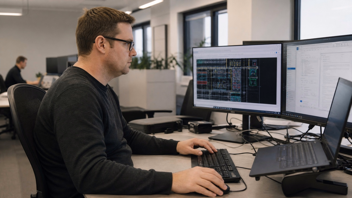 IT professional working at a desk on tasks related to IT for Engineers and