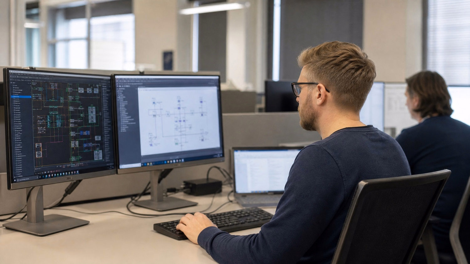 IT professional working at a desk on tasks related to IT for Engineers and