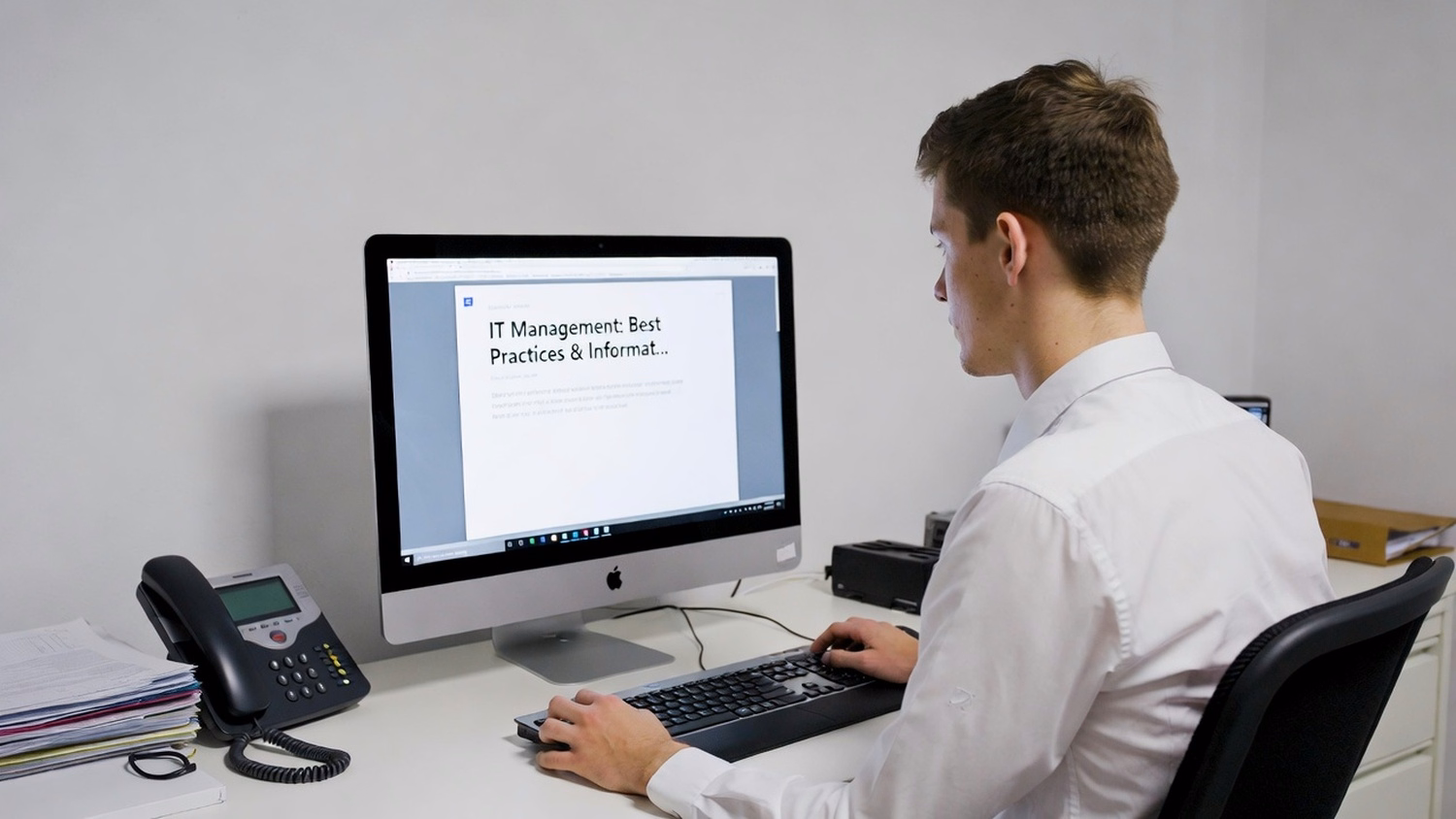 IT professional working at a desk on tasks related to IT Management: Best