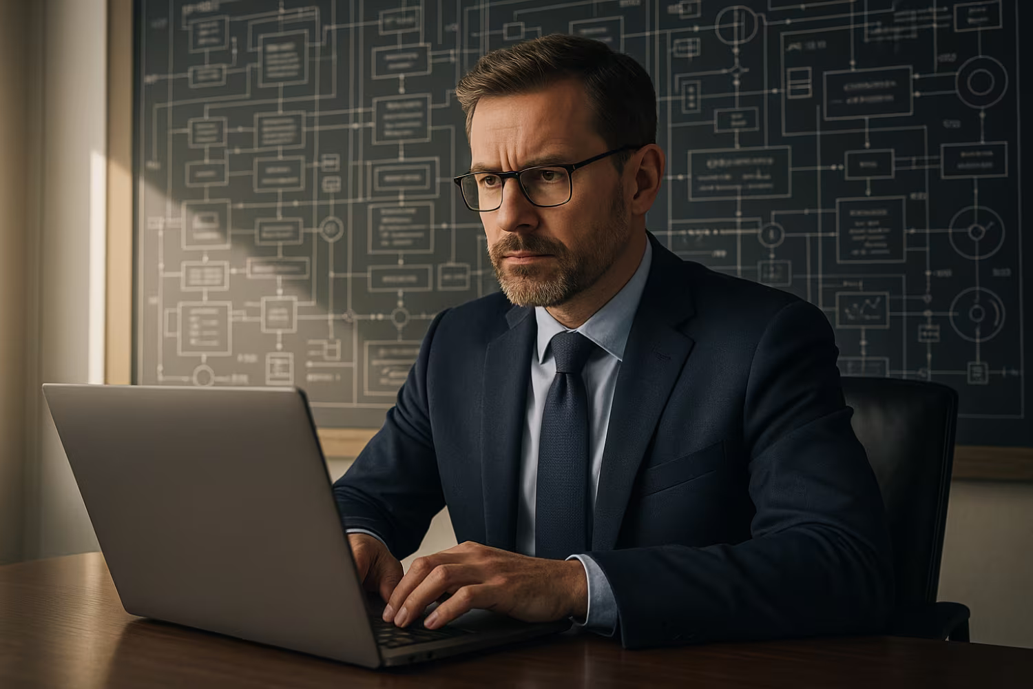 vCIO analyzing data in office