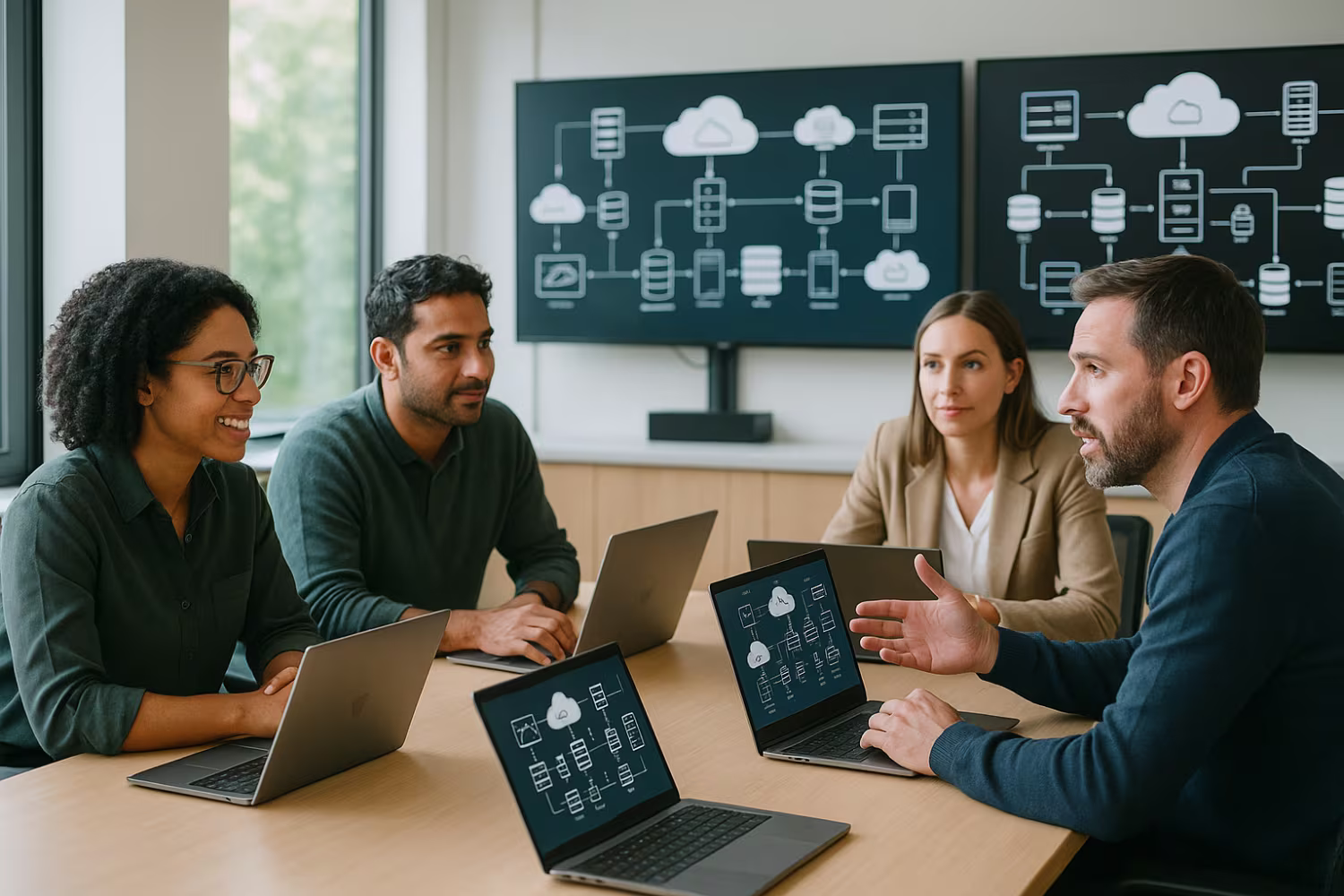 Co-managed IT team strategizing session