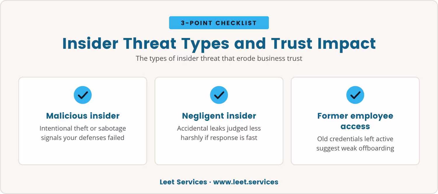 Checklist: Insider Threat Types and Trust Impact