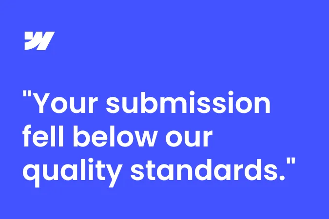Why your Webflow template got rejected and what to do next