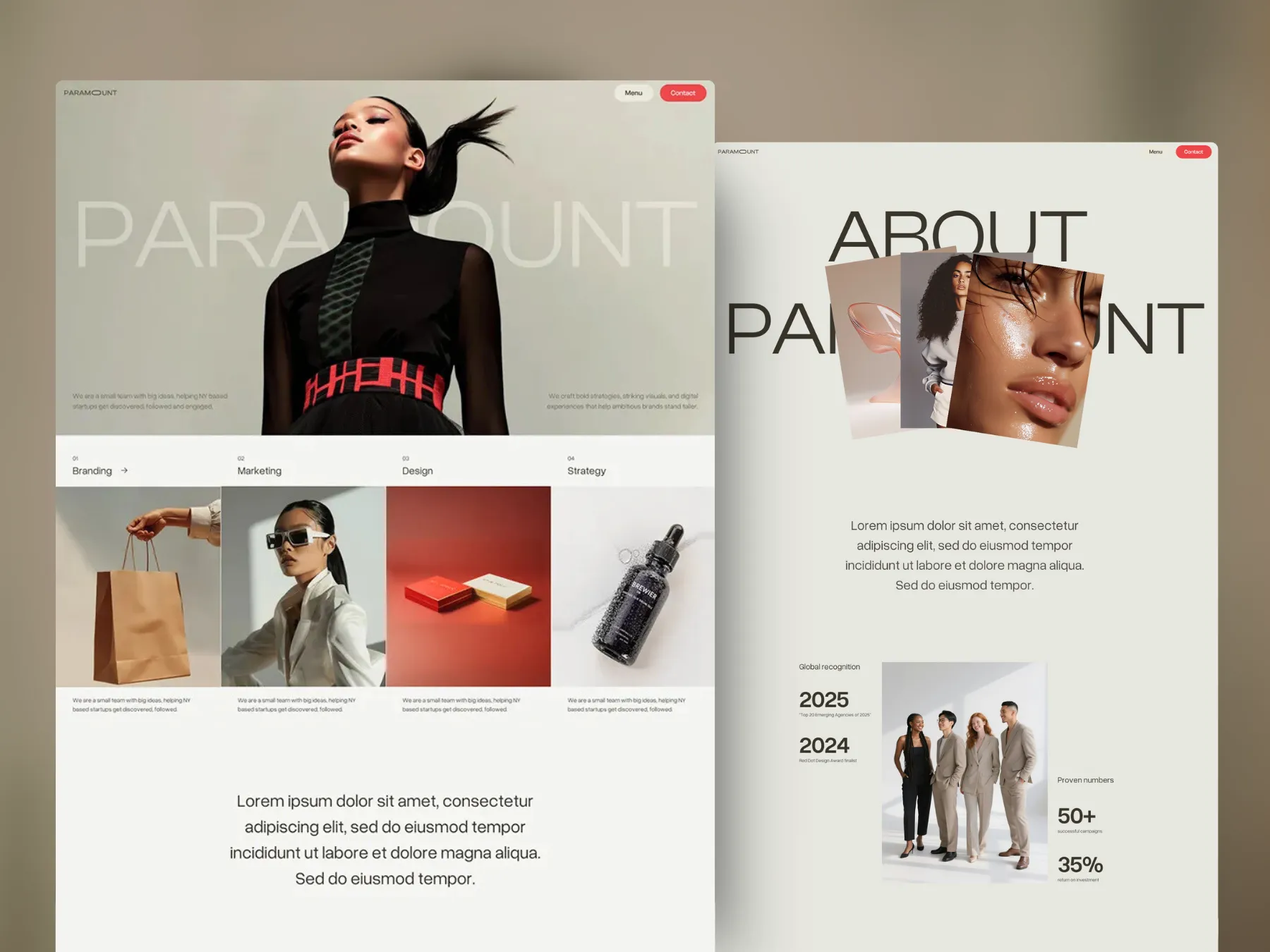 Paramount - Creative Branding & Marketing Agency Portfolio Website Template for Webflow