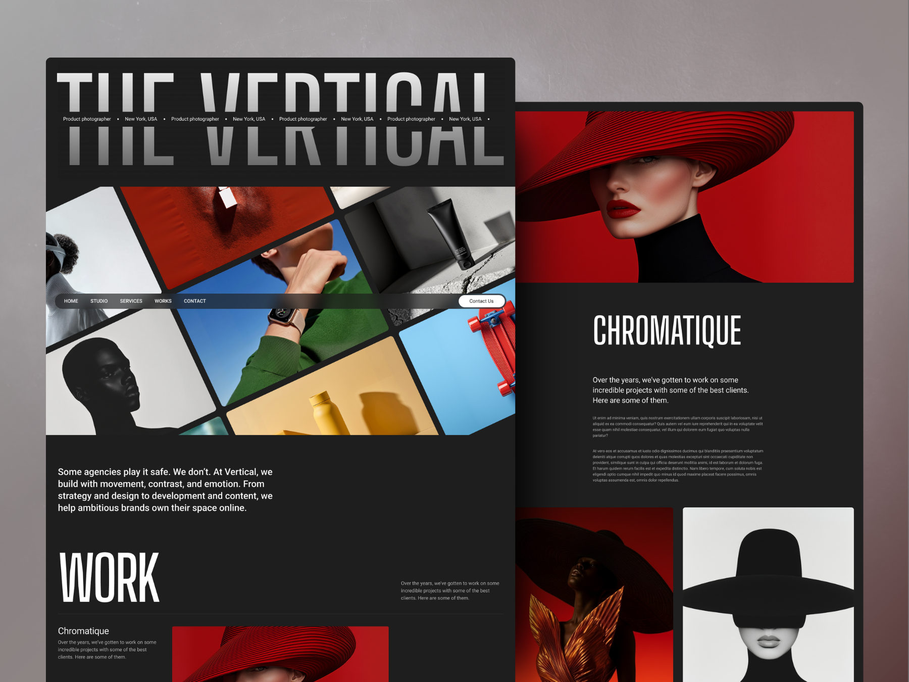 Visual Example Creative Templete Layout Vertical - Creative Portfolio Website Template for Webflow