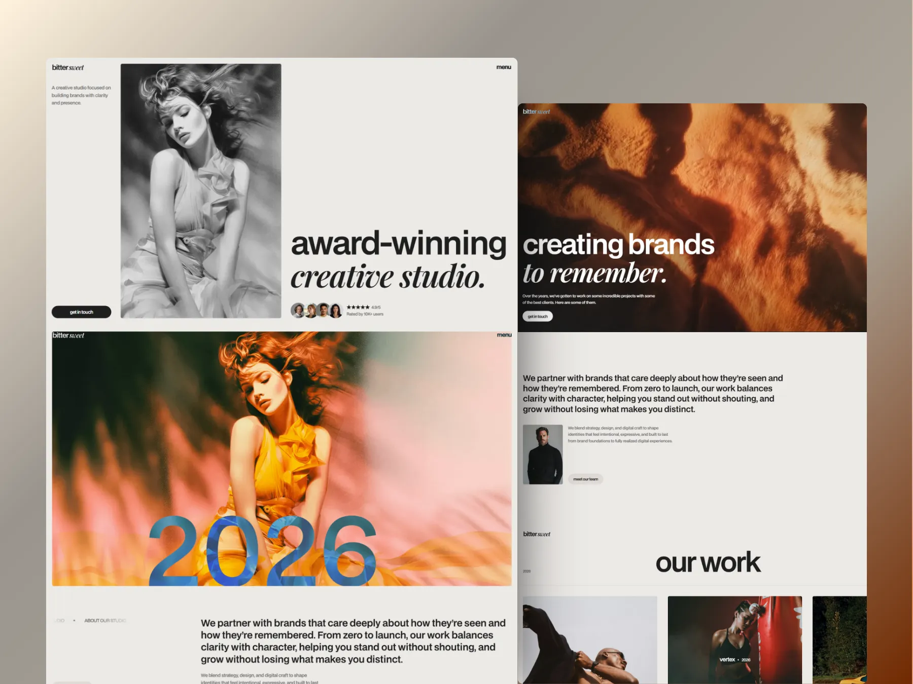 Bittersweet - Creative Branding & Marketing Agency Portfolio Website Template for Webflow