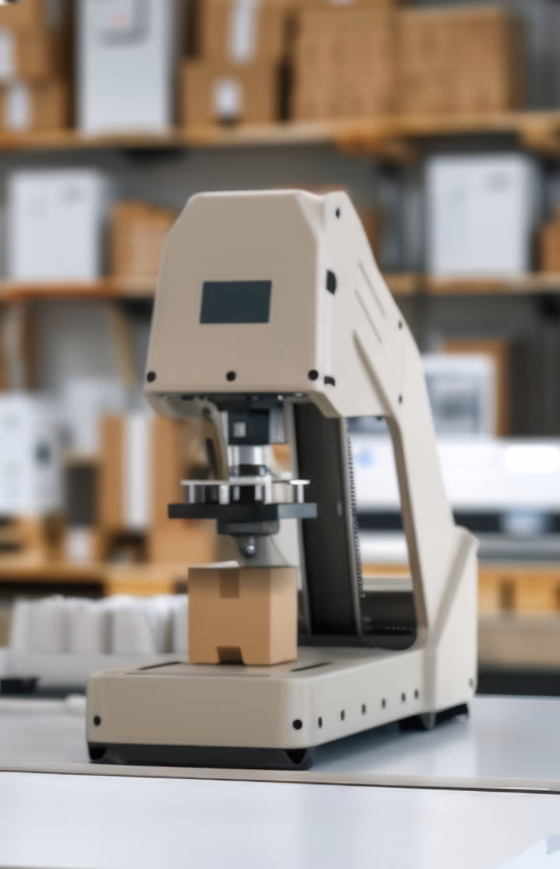 Sealed carton under a microscope