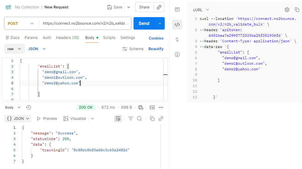 No2Bounce API Code Page
