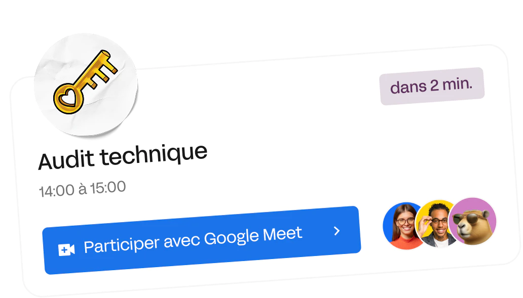 Notification audti technique google meet