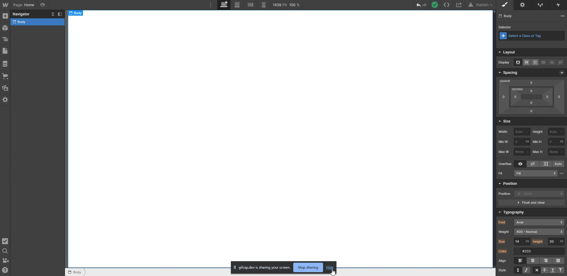 créer une grille sur Webflow