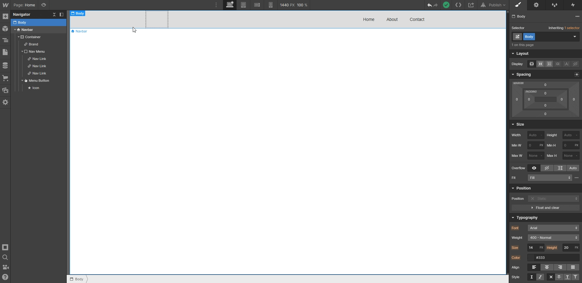 ajouter une nav bar sur Webflow