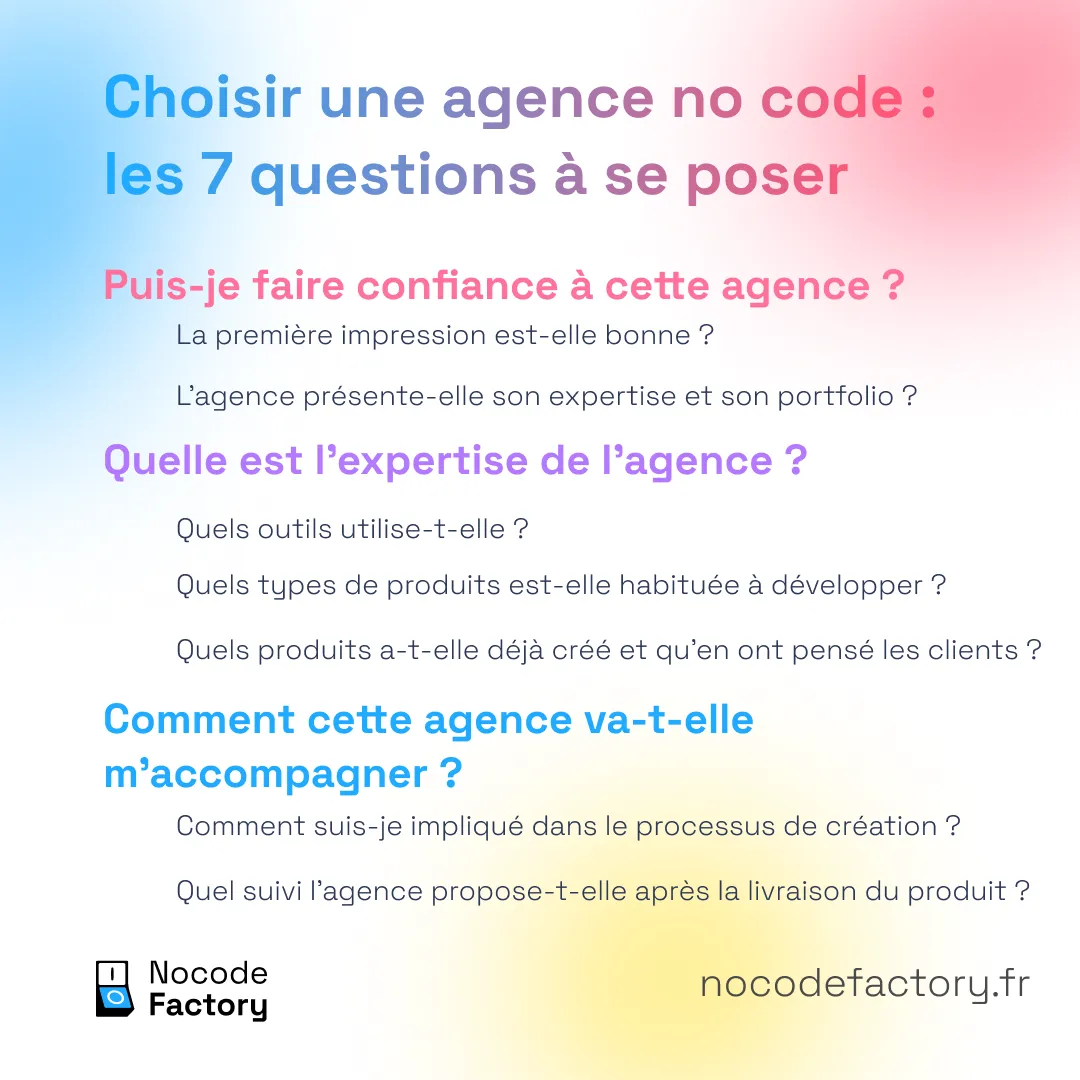 guide choisir une agence no code