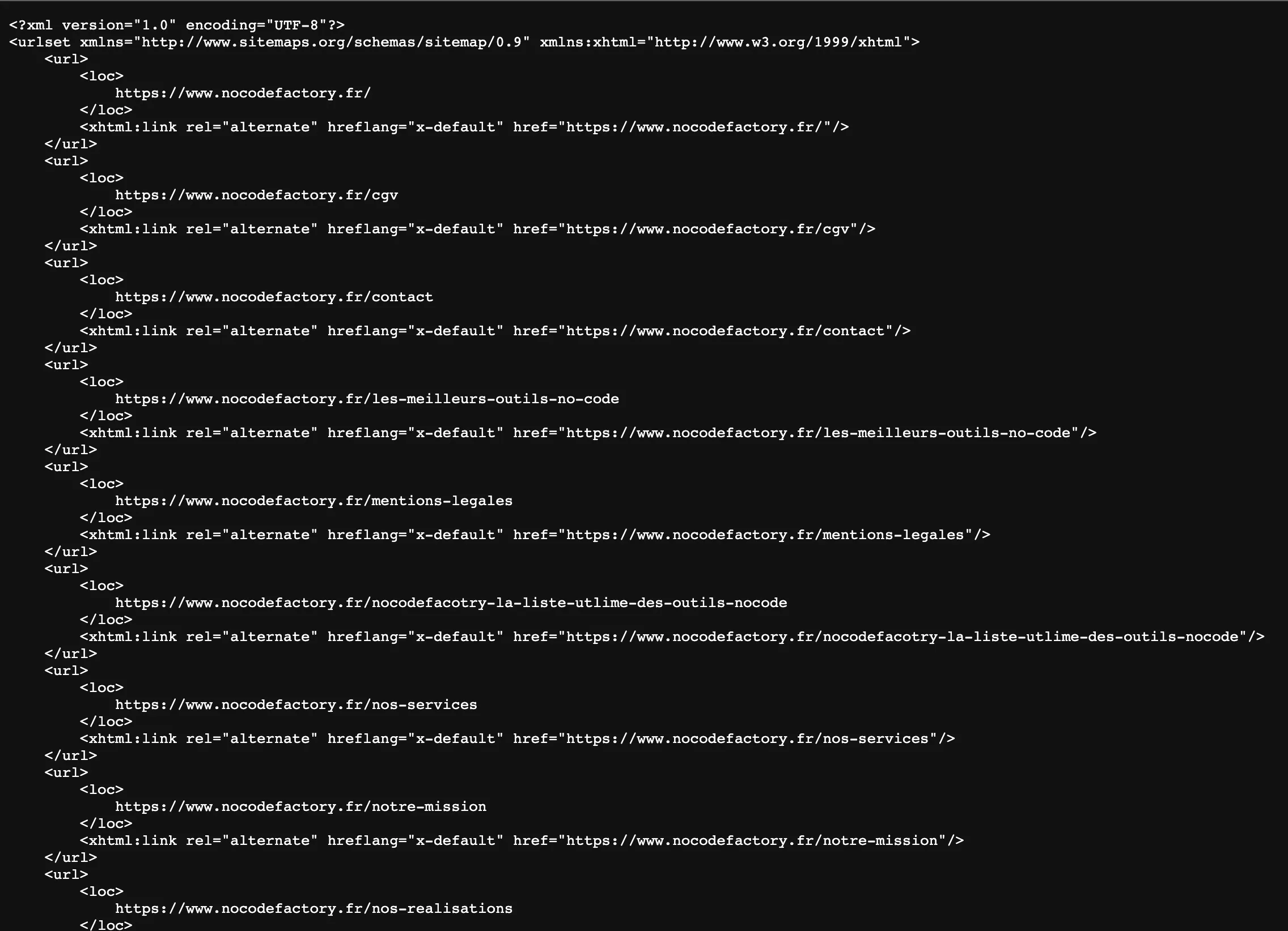 sitemap d'un site