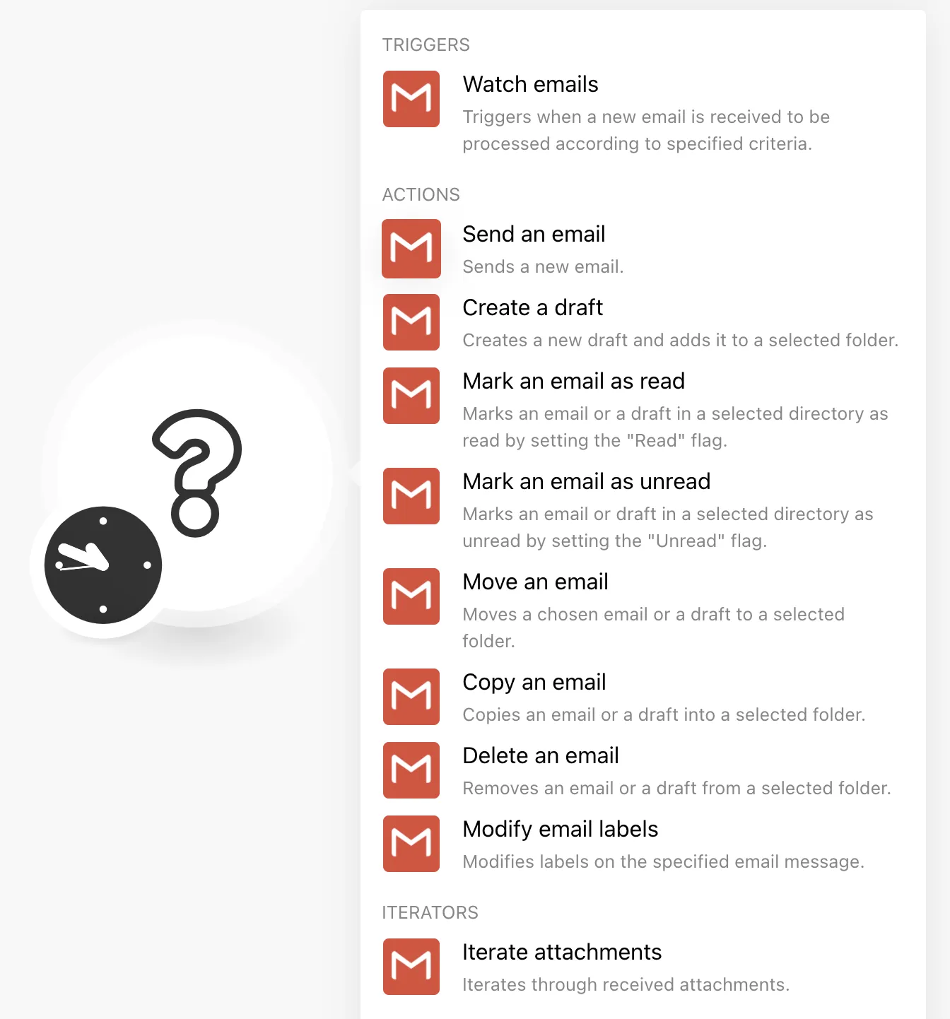 Choix de call API pour la bulle Gmail