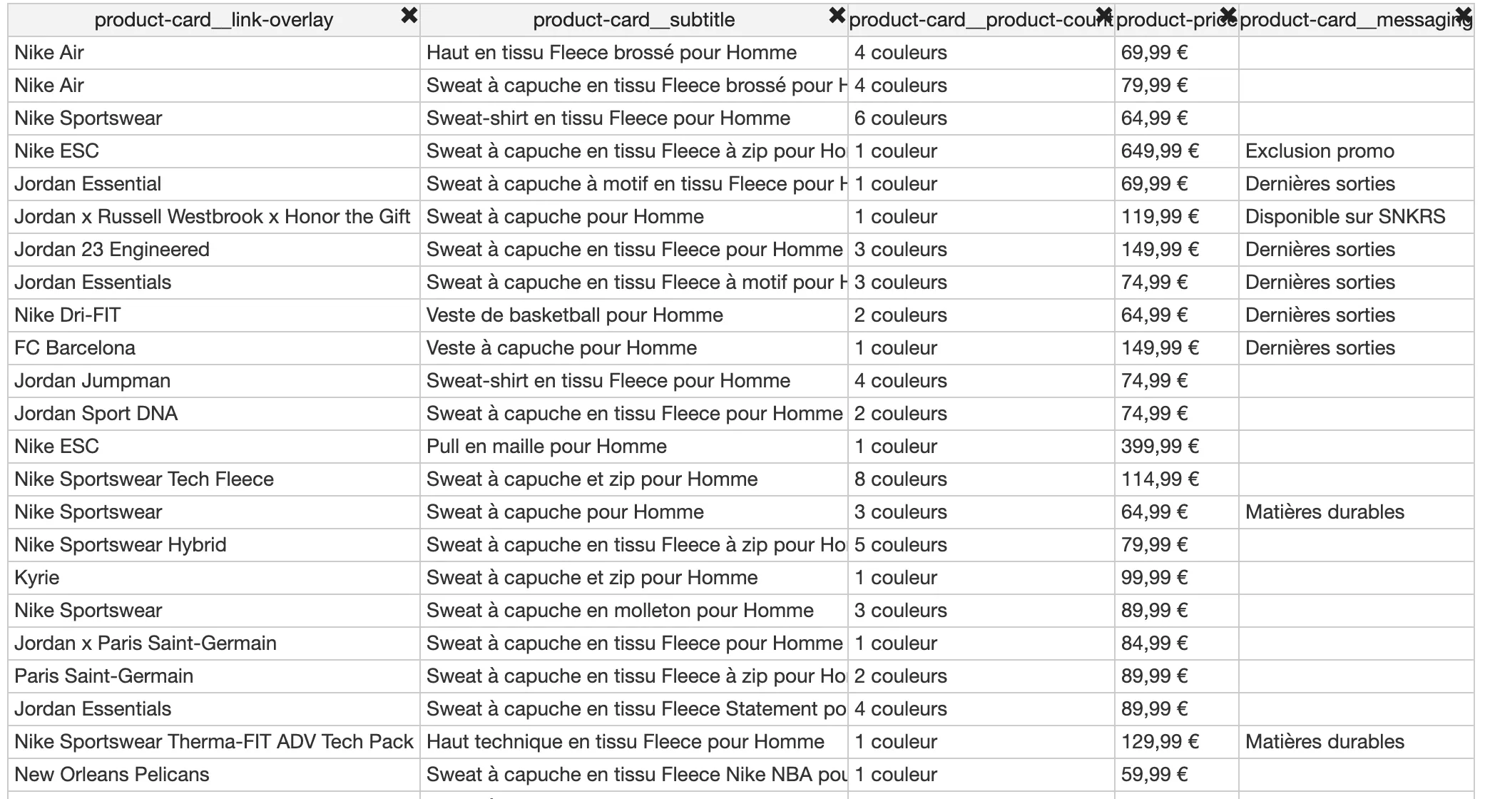 scraping instantané en no code