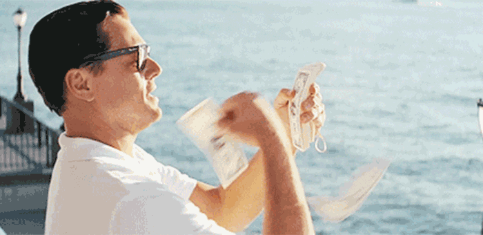 Leonardo Dicaprio GIF jeter l'argent