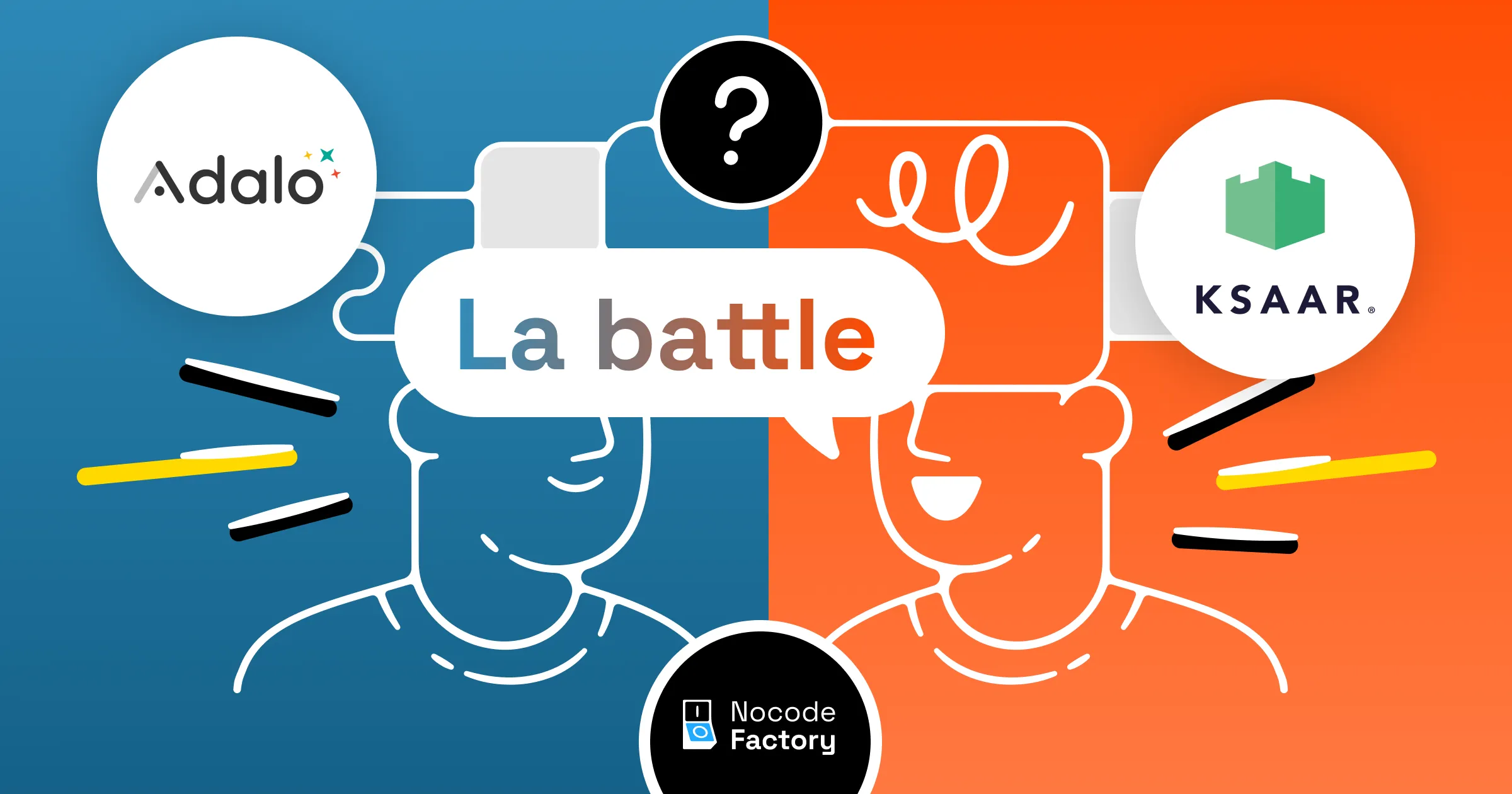 Comparatif Adalo vs Ksaar - Analyse détaillée des outils no-code pour créer des applications