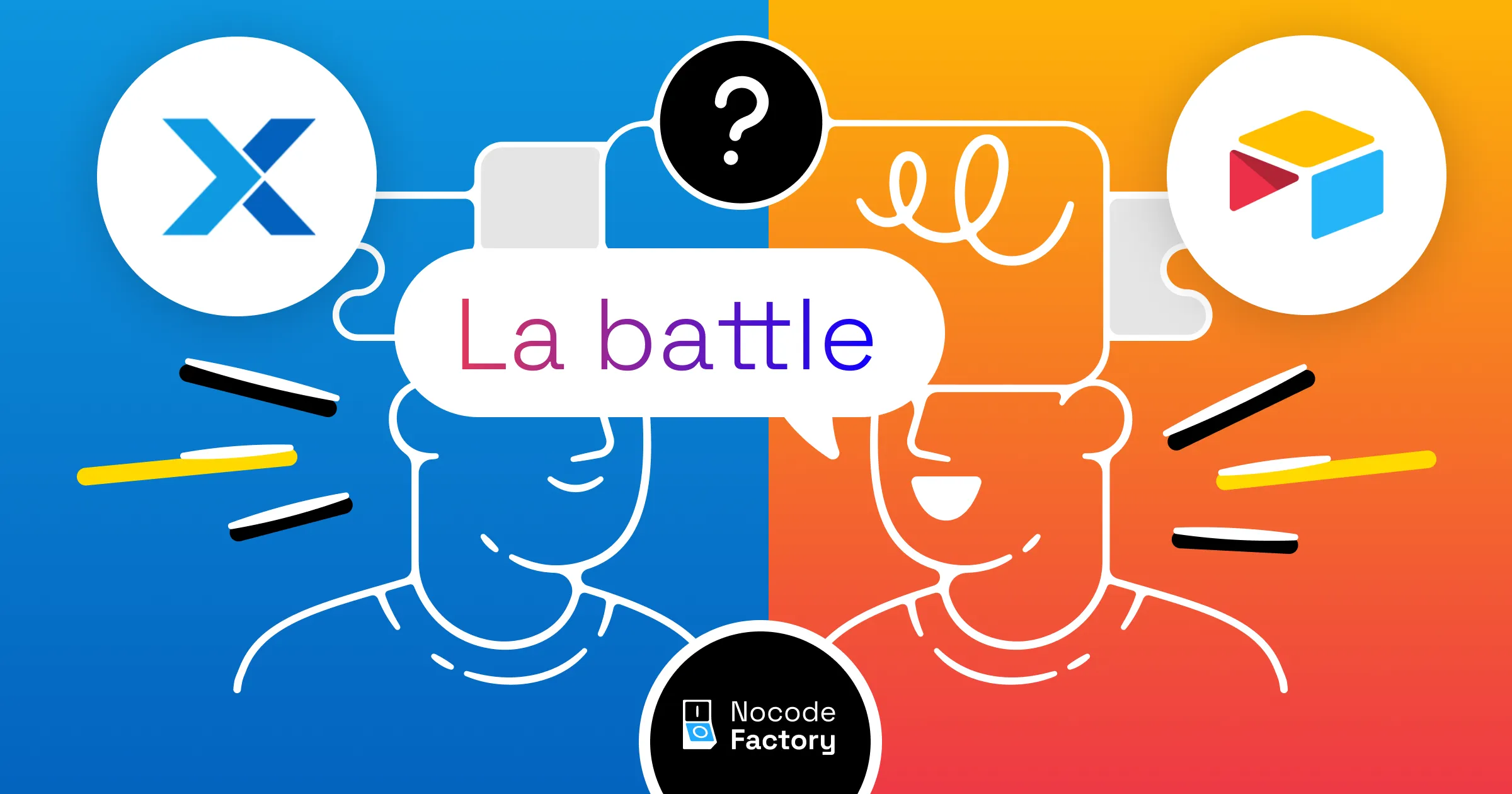 Comparaison visuelle des interfaces et fonctionnalités entre Airtable et Xano.