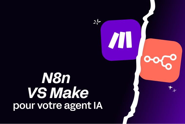 Comparatif visuel des interfaces n8n et Make pour la création d'agents IA